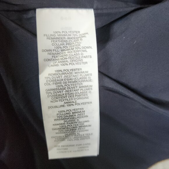 J Crew Down Quilted Plaid Puffer Vest Navy Cream Women Size Small Lined Full Zip - Picture 6 of 9